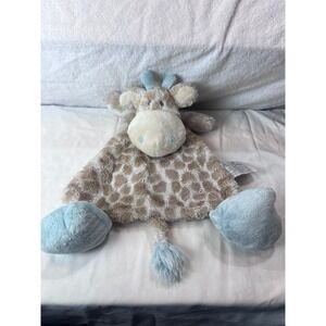 Demdaco Nat & Jules Giraffe Lovey Baby Security Blanket Blue Tan N00501 Colby